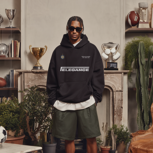FOOTBALL ELEGANCE - FRATELLI DEL MONDO® BLACK HOODIE
