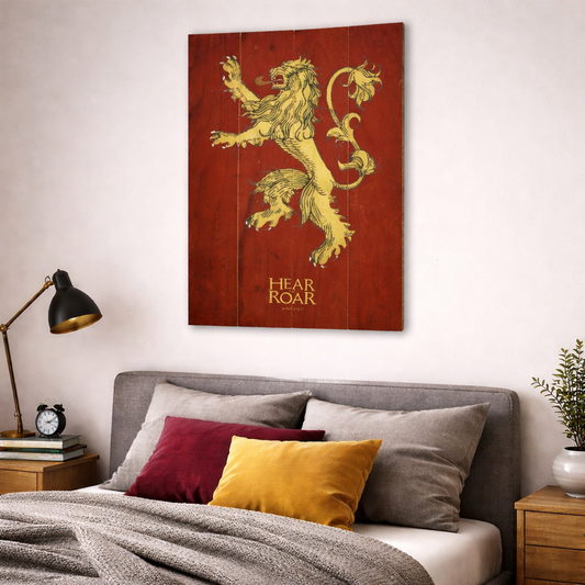 Game of Thrones - Quadro de Madeira Lannister