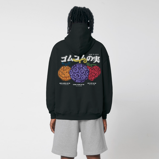 MADE IN JAPAN - DEVIL'S FRUIT® OVERSIZE BLACK HOODIE