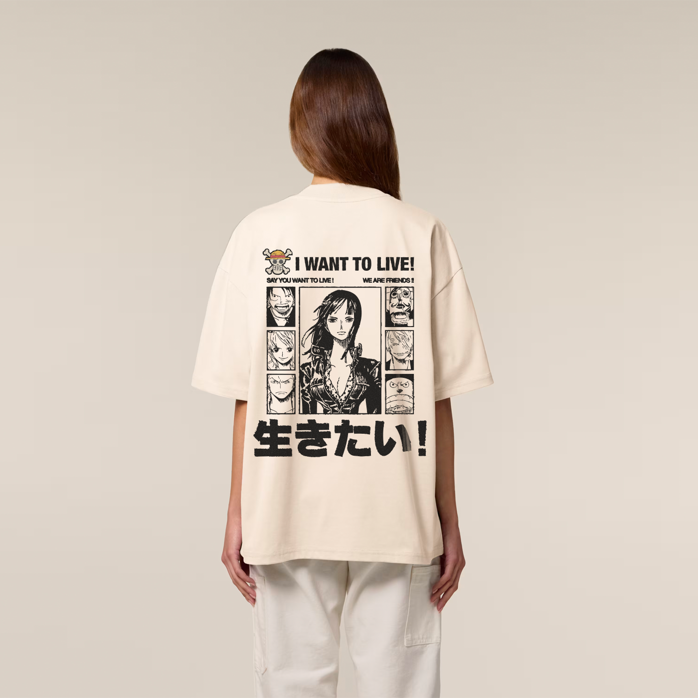 MADE IN JAPAN - I WANT TO LIVE BEIGE TEE