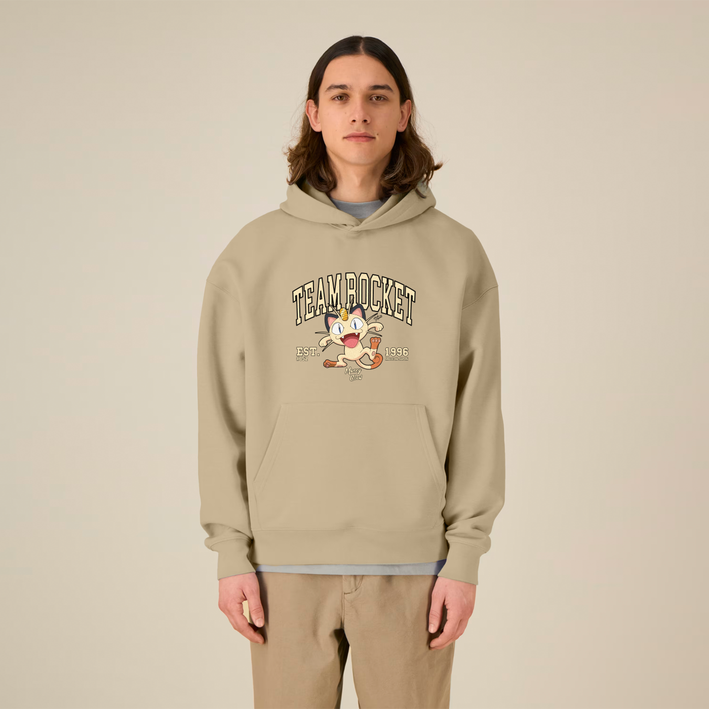 MADE IN JAPAN - TEAM ROCKET® OVERSIZED BEIGE HOODIE