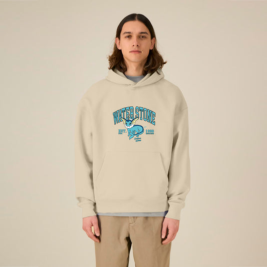 MADE IN JAPAN - WATER STONE® OVERSIZED BEIGE HOODIE