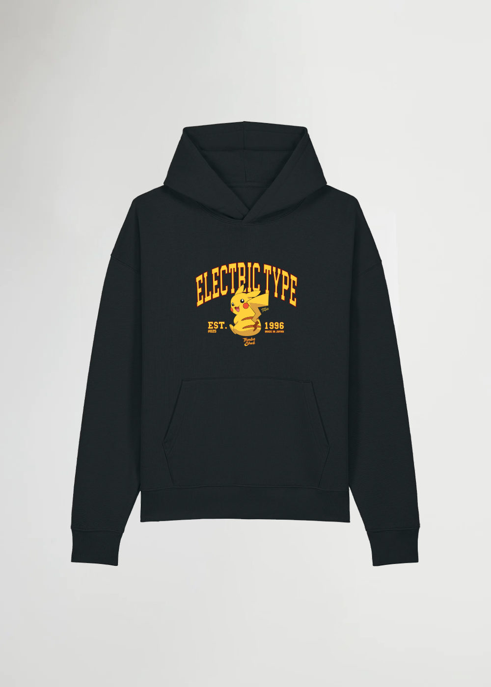 MADE IN JAPAN - ELETRIC TYPE® OVERSIZED BLACK HOODIE