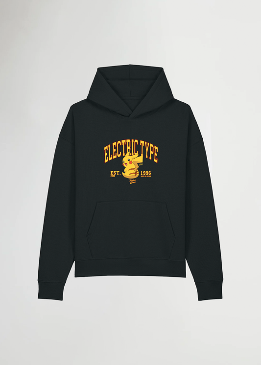 MADE IN JAPAN - ELETRIC TYPE® OVERSIZED BLACK HOODIE