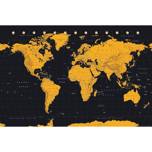 Mapa Mundo - Poster Gold