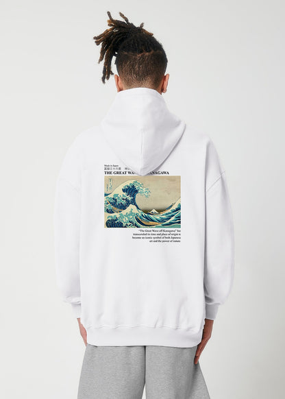 MADE IN JAPAN - GREAT WAVE® OVERSIZE WHITE HOODIE
