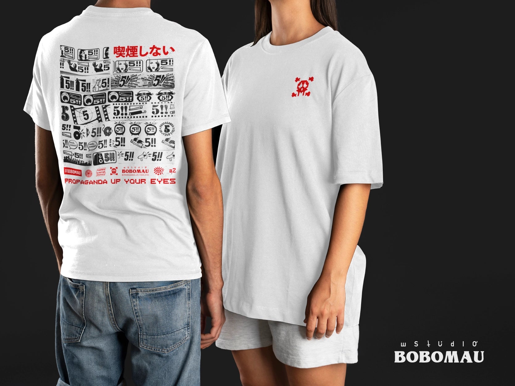 STUDIO BOBOMAU - T-SHIRT PROPAGANDA UP YOUR EYES II BRANCA