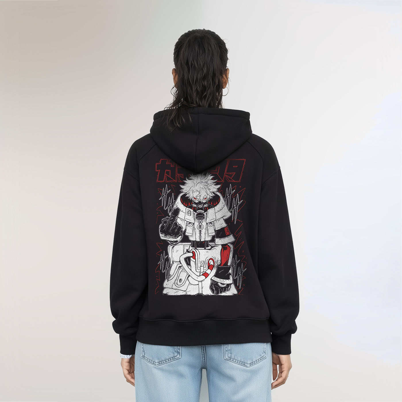 MADE IN JAPAN - RUDO® OVERSIZED BLACK HOODIE