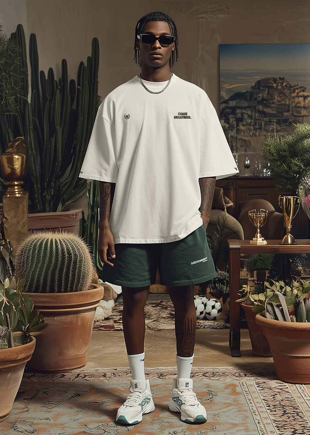 FOOTBALL ELEGANCE - CHASE GREATNESS® BEIGE TEE