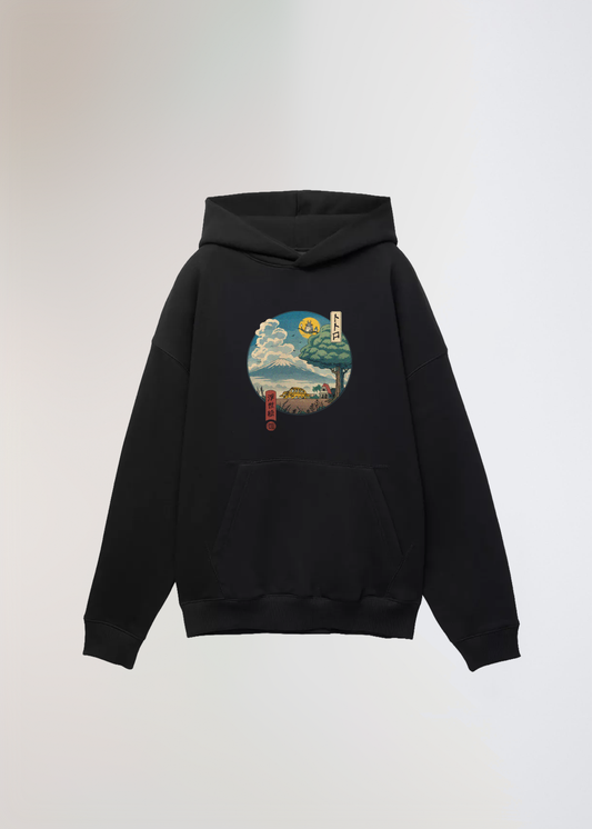 MADE IN JAPAN - STUDIOS UNIVERSE® OVERSIZED BLACK HOODIE