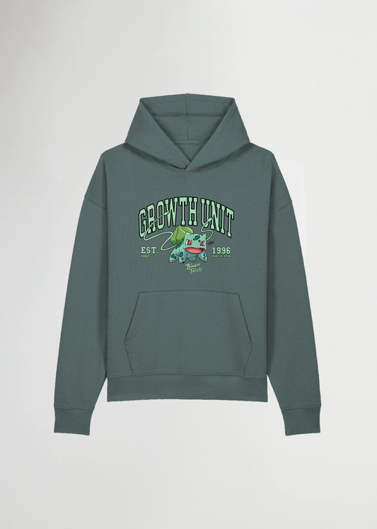 MADE IN JAPAN - GROWTH UNIT® OVERSIZED SLATE GREEN HOODIE