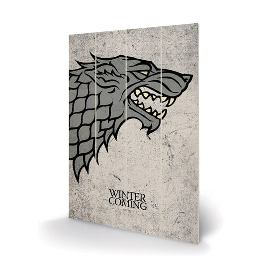 Game of Thrones - Quadro de Madeira Stark