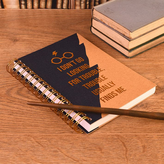 Harry Potter - (Trouble Usually Finds Me) Premium A5 Notebook.